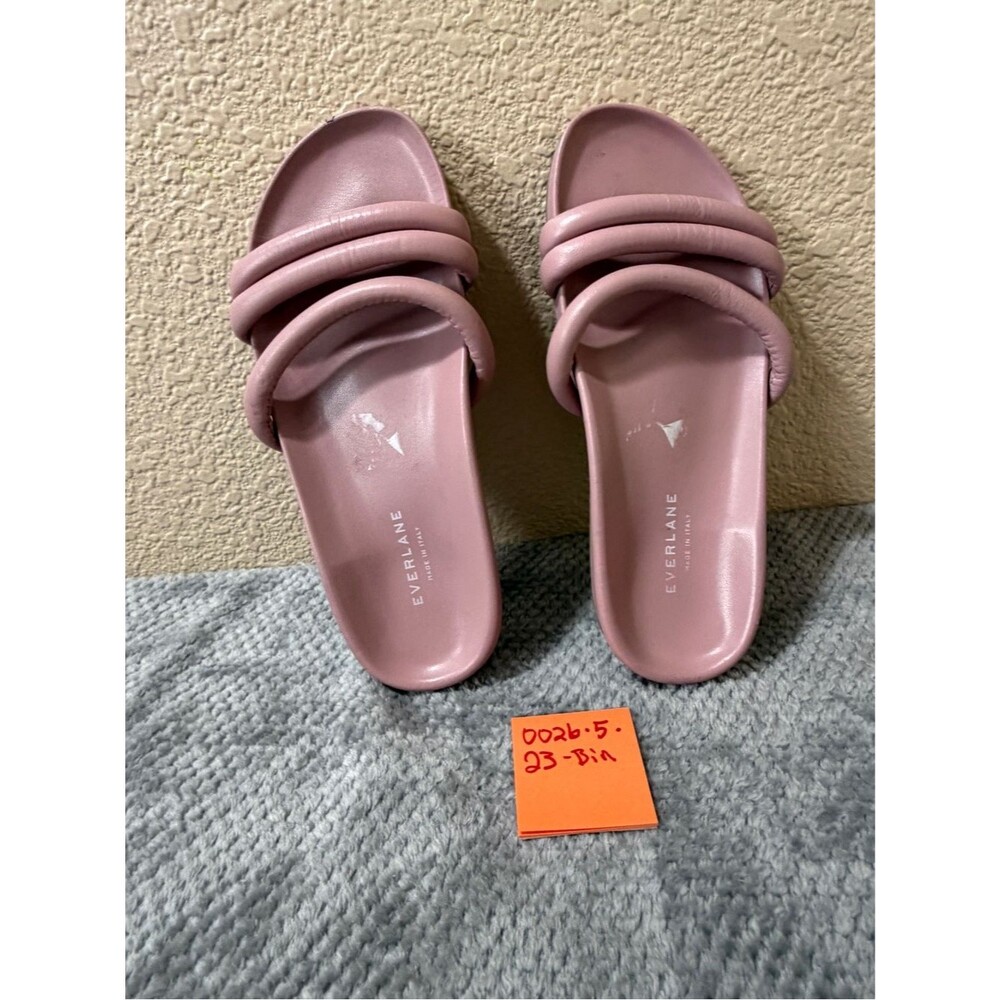 Everlane Dusty Rose Padded Double-Strap Slide Sandals size 8